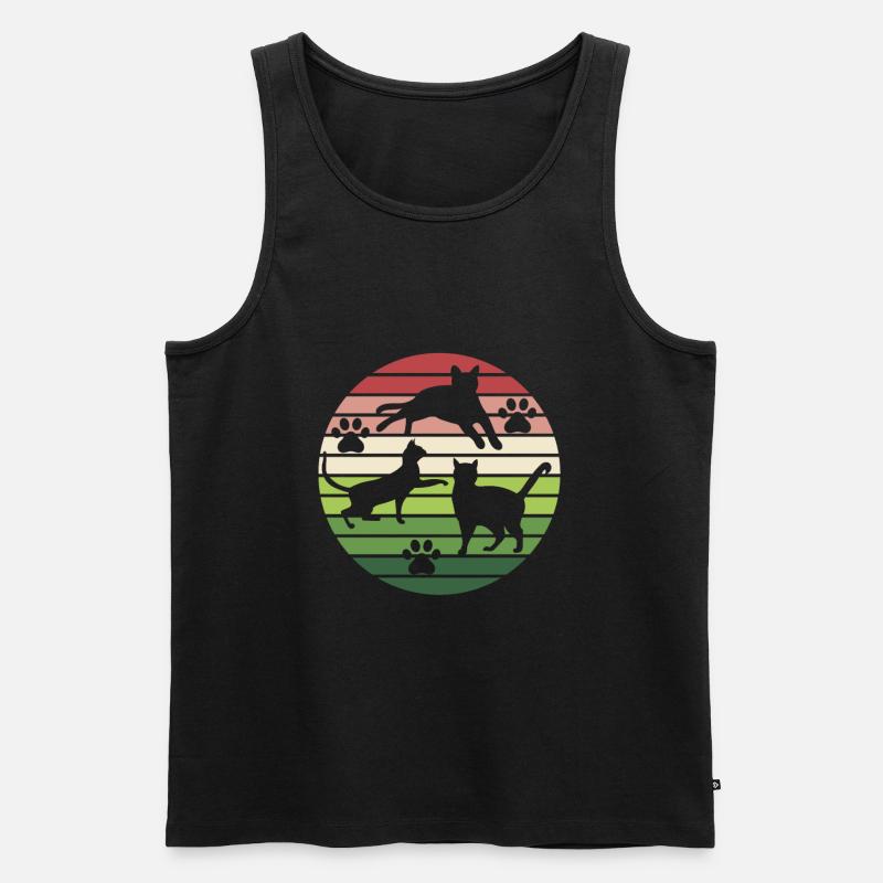 Katzen Katze - Männer Premium Bio Tank Top - Schwarz