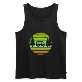 Retro Camping Shirt Vintage RV Shirt - Débardeur bio Premium Homme - noir - Devant - Michal (187cm)