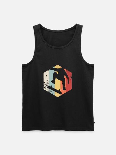 Skater Skateboard Retro Vintage Skateboarder - Männer Premium Bio Tank Top - Schwarz