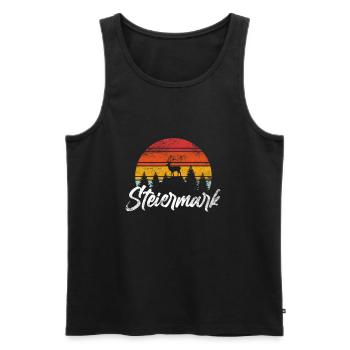 Steiermark Steirer Steirerin Österreich Hirsch - Männer Premium Bio Tank Top - Schwarz - Vorne - Michal (187cm)