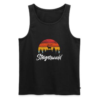 Steigerwald Steigerwälder Lebensgefühl Heimat - Männer Premium Bio Tank Top - Schwarz - Vorne - AI Model Male 178 light (178cm)