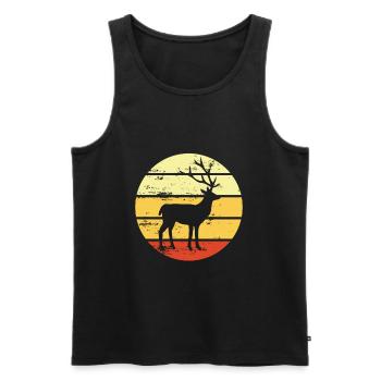 Hirsch Wald Wälder Natur Naturliebhaber Geschenk - Männer Premium Bio Tank Top - Schwarz - Vorne - Michal (187cm)
