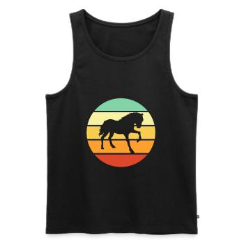 Pferd Pferde Retro Reiten Pony Reiter Reitsport - Männer Premium Bio Tank Top - Schwarz - Vorne - AI Model Male 178 light (178cm)