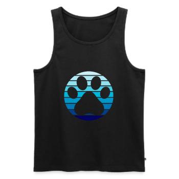 Vintage Pfote Herz Hunde Katze Haustier retro - Männer Premium Bio Tank Top - Schwarz - Vorne - Michal (187cm)