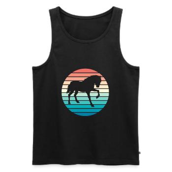 Pferd Retro Pferde Vintage Reiten Reiter - Männer Premium Bio Tank Top - Schwarz - Vorne - AI Model Male 178 light (178cm)