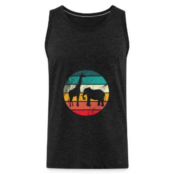 Vintage Retro Africa Travel Safari Africa Cadeau - Débardeur bio Premium Homme - charbon - Devant - Alexander (188cm)