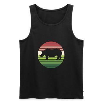 Rhinocéros animal Afrique Pachydermes Faune africaine - Débardeur bio Premium Homme - noir - Devant - Michal (187cm)