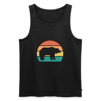 Bear Retro Bears Vintage - Men's Premium Organic Tank Top - black - Front - AI Model Male 178 light (178cm)