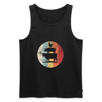 Chicken Pig Cow - Men's Premium Organic Tank Top - black - Front - AI Model Male 178 light (178cm)