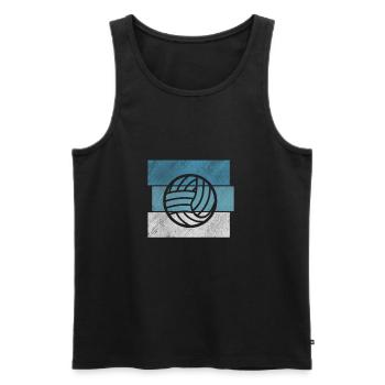 Retro Volleyball Beach Volleyball Volleyballer - Männer Premium Bio Tank Top - Schwarz - Vorne - Michal (187cm)