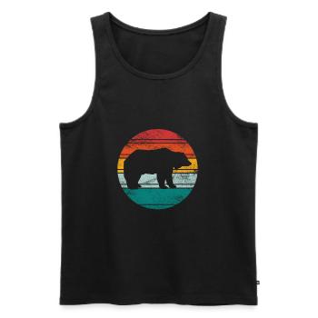 Retro Vintage Style Polar Bear - Men's Premium Organic Tank Top - black - Front - Michal (187cm)