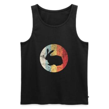 Vintage Rabbit Rabbit Retro Rodent Gift - Men's Premium Organic Tank Top - black - Front - Michal (187cm)