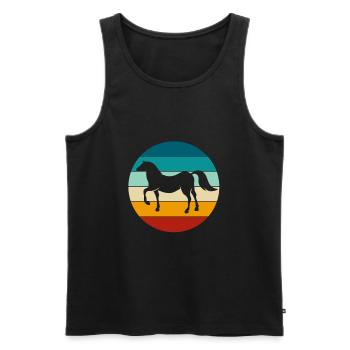 Pferde Retro Pferd Reiten Vintage Pony Geschenk - Männer Premium Bio Tank Top - Schwarz - Vorne - AI Model Male 178 light (178cm)