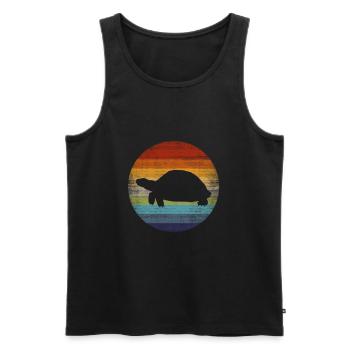Turtle Animal Retro Gift - Men's Premium Organic Tank Top - black - Front - AI Model Male 178 light (178cm)