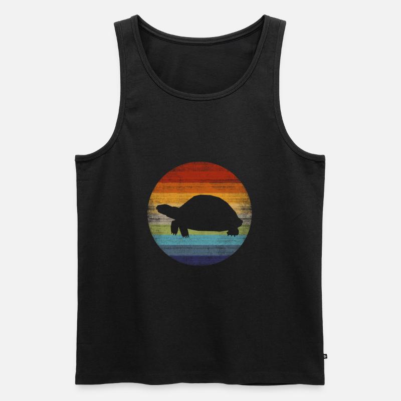 Schildkröte Tier Retro Geschenk - Männer Premium Bio Tank Top - Schwarz