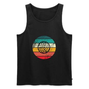 Beach Volleyball Volleyballer - Retro Volleyball - Men's Premium Organic Tank Top - black - Front - Michal (187cm)