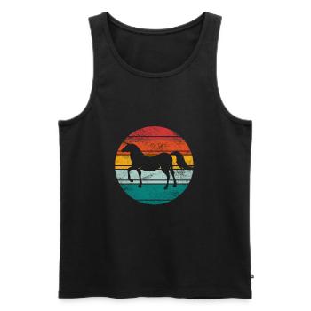 Rider Retro Vintage Riding Club Horse Riding - Men's Premium Organic Tank Top - black - Front - Michal (187cm)