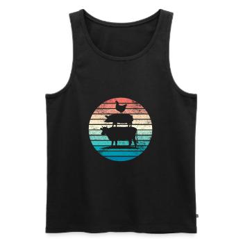 Cow Farm Farm Gift - Men's Premium Organic Tank Top - black - Front - AI Model Male 178 light (178cm)