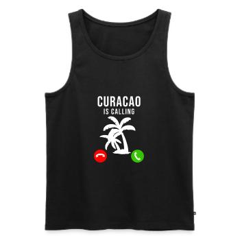 Curacao - Männer Premium Bio Tank Top - Schwarz - Vorne - AI Model Male 178 light (178cm)