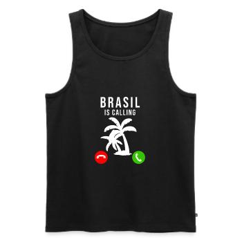 Brasilien - Männer Premium Bio Tank Top - Schwarz - Vorne - Michal (187cm)