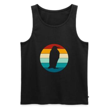 Pinguin Pinguine Retro Vintage Bunt Geschenk - Männer Premium Bio Tank Top - Schwarz - Vorne - Michal (187cm)
