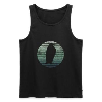 Pinguin Pinguine Retro Vintage Bunt Geschenk - Männer Premium Bio Tank Top - Schwarz - Vorne - Michal (187cm)