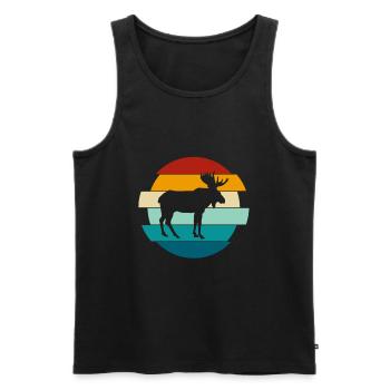 Retro Moose Vintage Moose Gift - Men's Premium Organic Tank Top - black - Front - AI Model Male 178 light (178cm)
