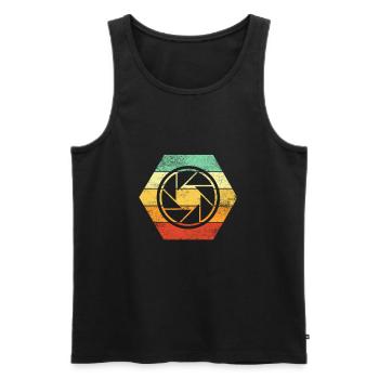 Fotograf Fotografie Fotografieren Bunt - Männer Premium Bio Tank Top - Schwarz - Vorne - AI Model Male 178 light (178cm)
