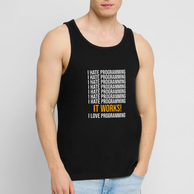Ich hasse Programmieren - Programmierer Spruch Männer Premium Bio Tank Top