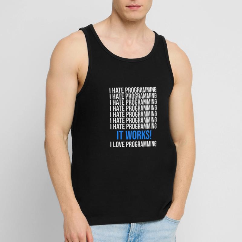 Ich hasse Programmieren - Programmierer Spruch Männer Premium Bio Tank Top