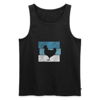 Huhn Hühner Retro - Männer Premium Bio Tank Top - Schwarz - Vorne - Michal (187cm)