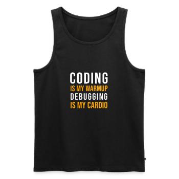 Computer Scientist Programmer Coding Debugging Saying - Men's Premium Organic Tank Top - black - Front - AI Model Male 178 light (178cm)