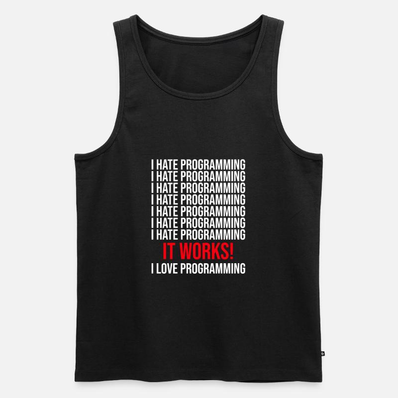 Programmierer Ich Hasse Programmieren - Männer Premium Bio Tank Top - Schwarz