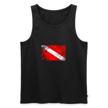Diver Flag Underwater Diving Gift - Men's Premium Organic Tank Top - black - Front - Michal (187cm)