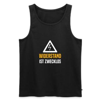 Elektriker - Widerstand Zwecklos - Männer Premium Bio Tank Top - Schwarz - Vorne - Michal (187cm)