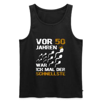 50. Geburtstag Mann Männer Geschenk 50 Jahre 50er - Männer Premium Bio Tank Top - Schwarz - Vorne - Michal (187cm)