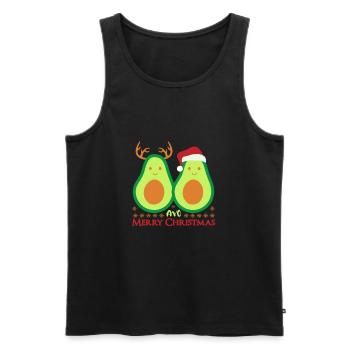 Christmas Avocado Vegan Gift - Men's Premium Organic Tank Top - black - Front - Michal (187cm)