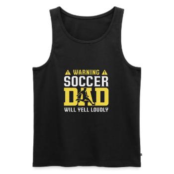 Fussball Papa - Männer Premium Bio Tank Top - Schwarz - Vorne - Michal (187cm)