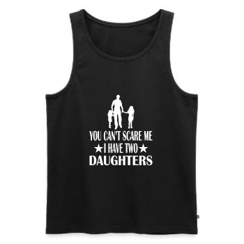 Cadeaux de papa de la fille Papa Deux filles - Débardeur bio Premium Homme - noir - Devant - Michal (187cm)