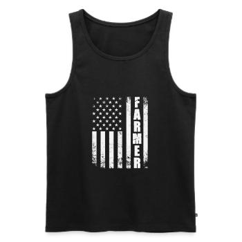 America Flag Farmer FARMER USA America - Men's Premium Organic Tank Top - black - Front - AI Model Male 178 light (178cm)