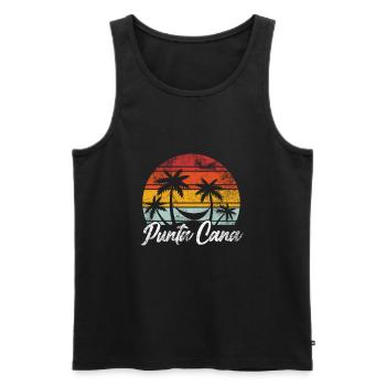 Punta Cana - Dominican Republic Souvenir Retro - Men's Premium Organic Tank Top - black - Front - AI Model Male 178 light (178cm)