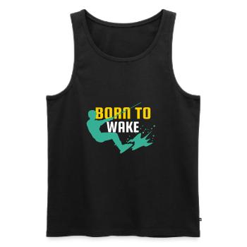 Wakeboard Born To Wake Wakeboarder Wakeboarding - Männer Premium Bio Tank Top - Schwarz - Vorne - AI Model Male 178 light (178cm)