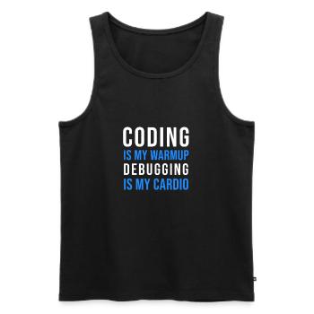 Lustiger Programmierer Spruch Coding Informatik - Männer Premium Bio Tank Top - Schwarz - Vorne - AI Model Male 178 light (178cm)
