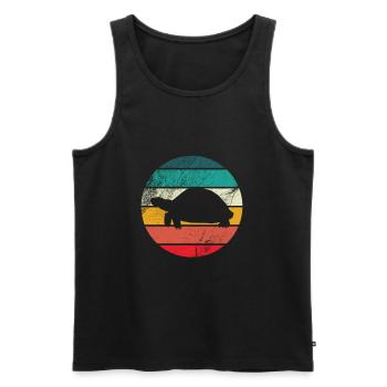 Turtle Turtles Retro Gift - Men's Premium Organic Tank Top - black - Front - Michal (187cm)