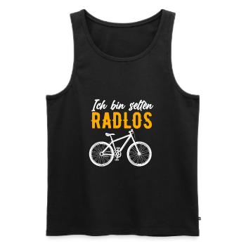 Ich Bin Selten Radlos - Fahrrad - Männer Premium Bio Tank Top - Schwarz - Vorne - Michal (187cm)