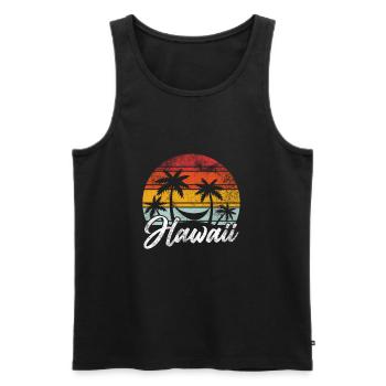 Hawaii Holiday Palm Sun Souvenirs Plage Hawaii - Débardeur bio Premium Homme - noir - Devant - Michal (187cm)