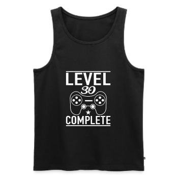 Men 30th Birthday Young Man Level 30 years - Men's Premium Organic Tank Top - black - Front - AI Model Male 178 light (178cm)