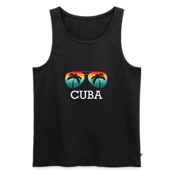 Cuba Sonnenbrille - Männer Premium Bio Tank Top - Schwarz - Vorne - AI Model Male 178 light (178cm)