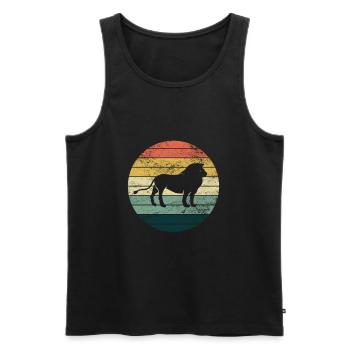 Lion - Men's Premium Organic Tank Top - black - Front - AI Model Male 178 light (178cm)
