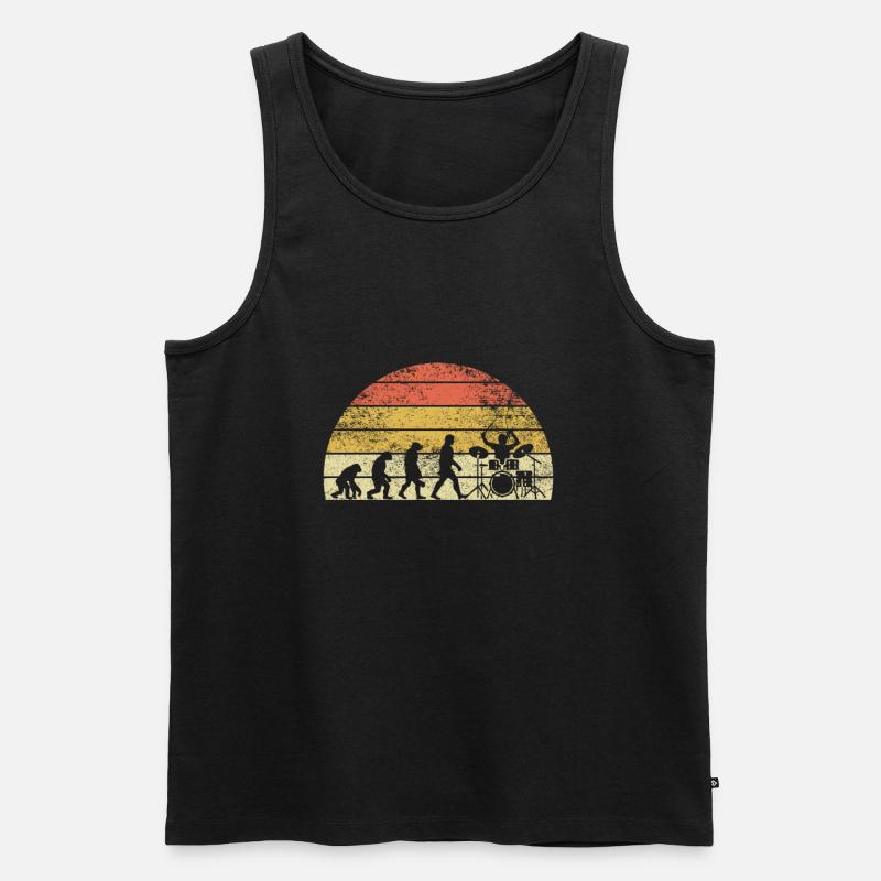 Batteur Evolution Sunset Schlagzeuger - Débardeur bio Premium Homme - noir